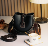 Retro Casual Bucket Bag with Wide Shoulder Retro Casual Handbag