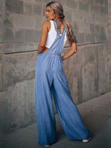 Loose Denim Pocket Jumpsuit