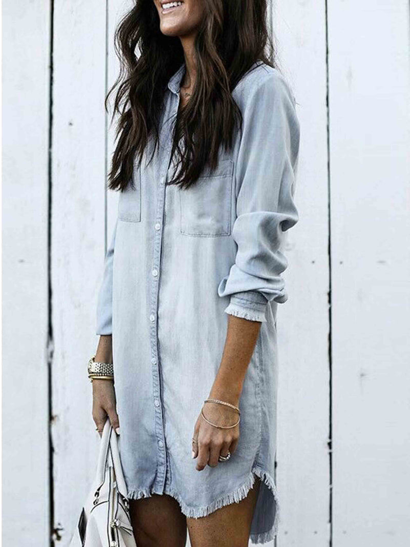 Hot Sexy Denim Shirt Dress